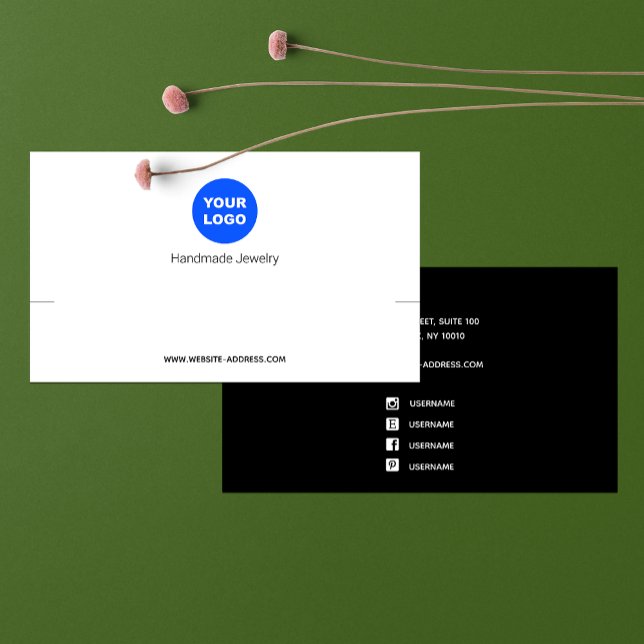 Cartes De Visite Écran de bracelet blanc de logo personnalisé (Créateur téléchargé)