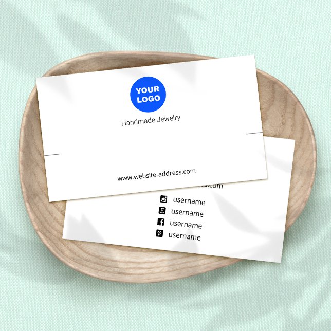 Cartes De Visite Écran de bracelet blanc de logo personnalisé (Créateur téléchargé)