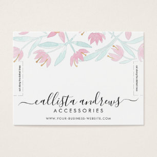 Cartes De Visite Écran de bracelet couleur rose vert floral