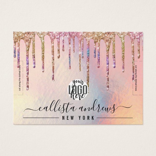 Cartes De Visite Écran de bracelet de Parties scintillant holograph (Devant)