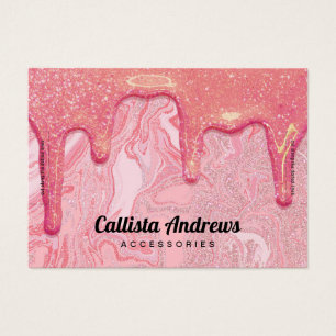 Cartes De Visite Écran de bracelet en Parties scintillant rose chic