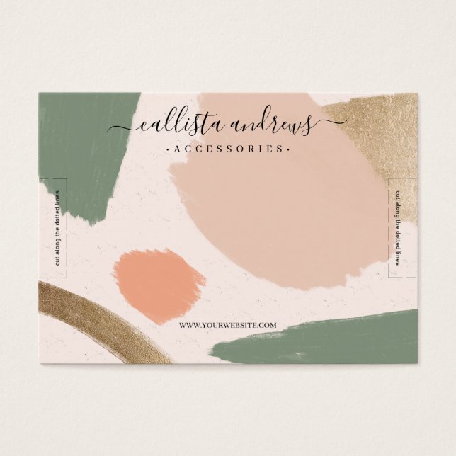 Cartes De Visite Écran de bracelet or aux tons Abstraits modernes (Devant)