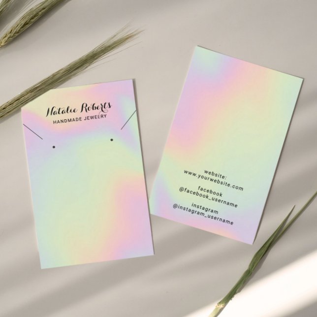 Cartes De Visite Écran de collier de bijoux holographique (Créateur téléchargé)