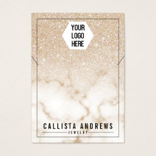 Cartes De Visite Écran de collier de logo Ombre en marbre Parties s