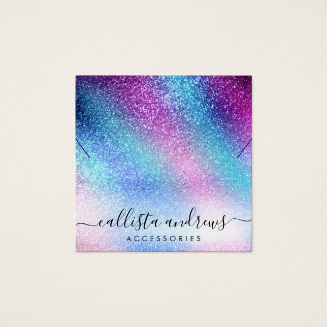 Cartes De Visite Écran de collier de Parties scintillant bleu viole (Devant)