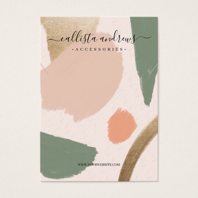 Cartes De Visite Écran de collier doré aux tons Abstraits modernes (Devant)