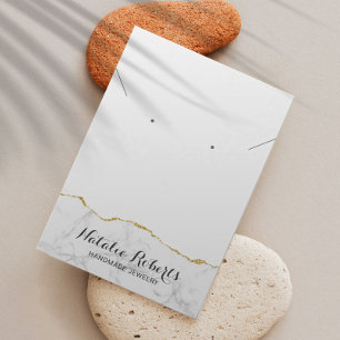 Cartes De Visite Écran de collier d'oreille en marbre d'or