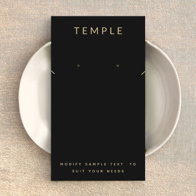 Cartes De Visite Ecran de collier d'oreille moderne noir (Créateur téléchargé)