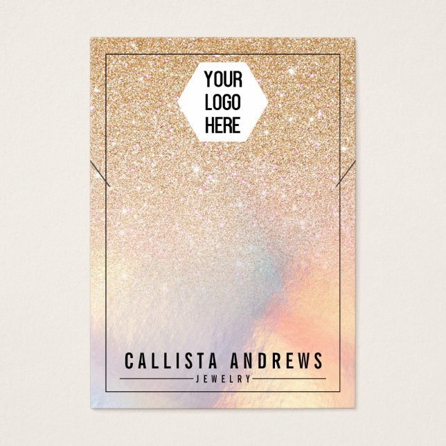 Cartes De Visite Écran de collier logo Iridescente Parties scintill (Devant)