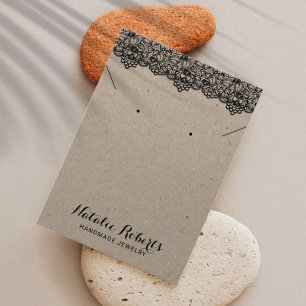 Cartes De Visite Écran de collier pour bijoux en dentelle vintage