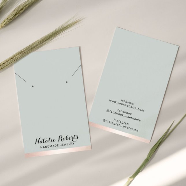 Cartes De Visite Écran de collier rose Gold Border Jewelry (Créateur téléchargé)