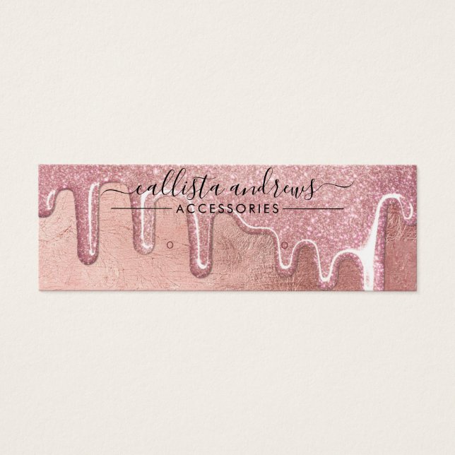 Cartes De Visite Écran de Parties scintillant épaisse Rose de verre (Devant)