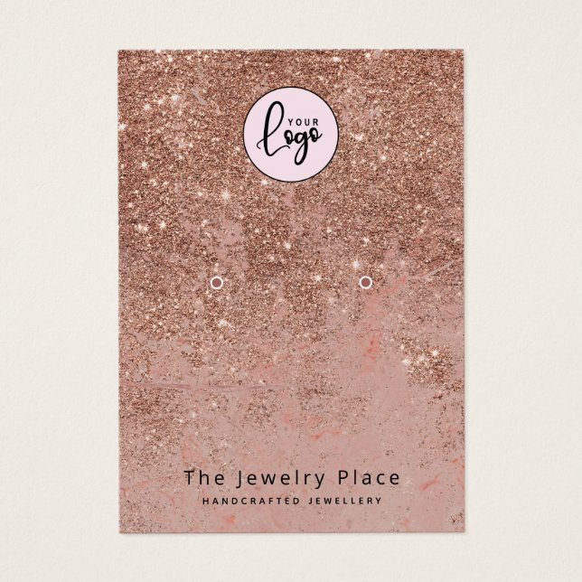 Cartes De Visite Écran de Parties scintillant Gold Faux Rose élégan (Devant)