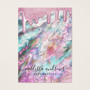 Cartes De Visite Écran de Parties scintillant Turquoise rose Pearl