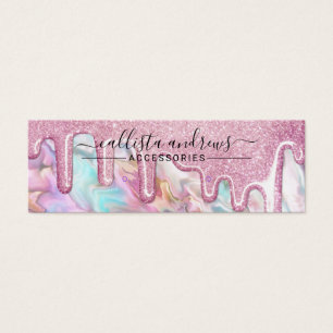 Cartes De Visite Écran de Parties scintillant Turquoise rose Pearl