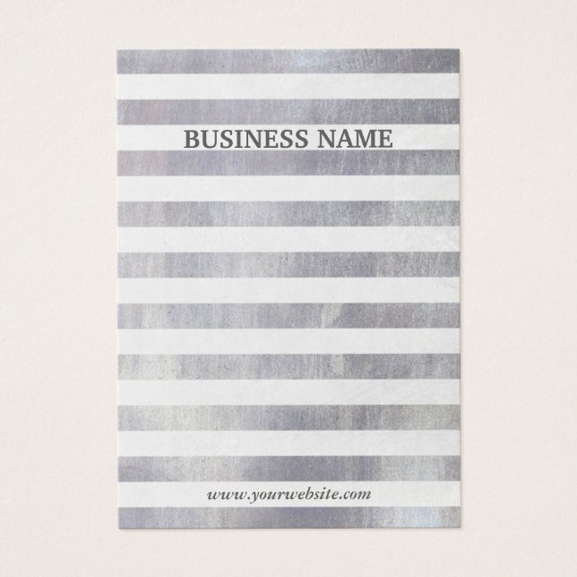 Cartes De Visite Écran d'oreille à bandes d'argent moderne (Devant)