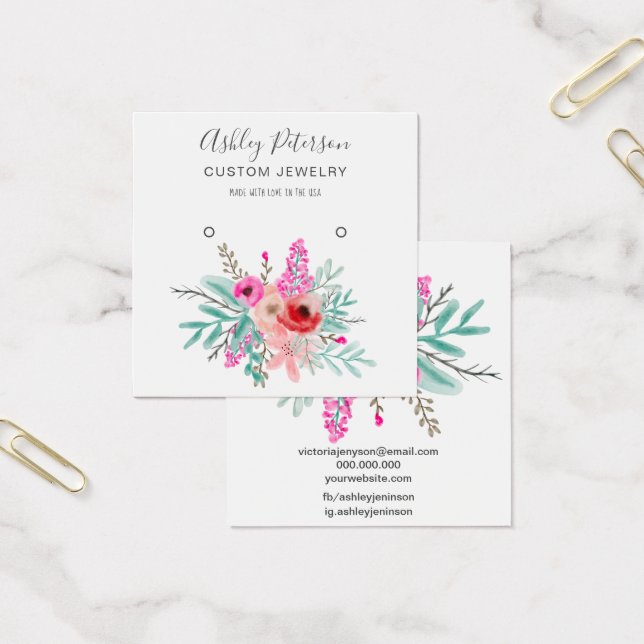 Cartes De Visite Écran d'oreille à étouffée rose-pinte (Bureau)