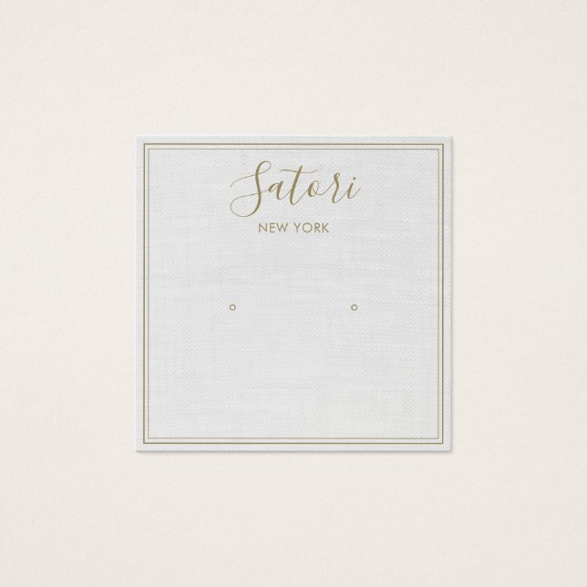 Cartes De Visite Écran d'oreille à la signature de lin gris clair (Devant)