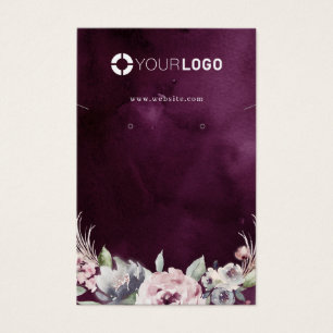 Cartes De Visite Écran d'oreille à logo personnalisé rose pourpre