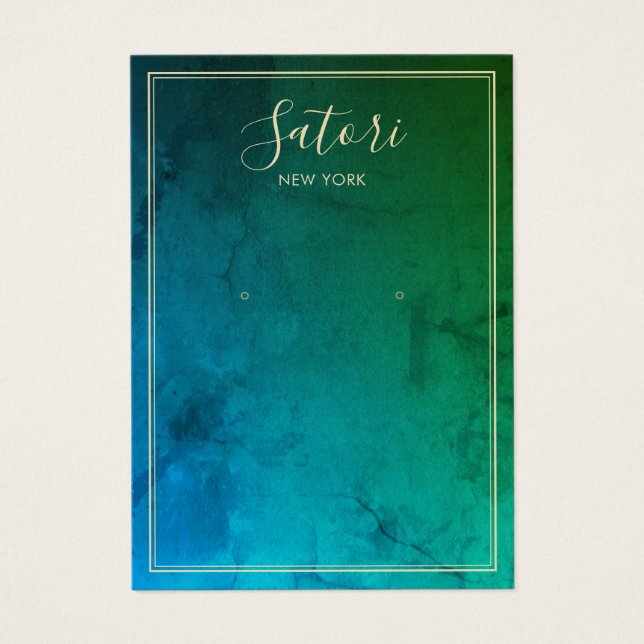 Cartes De Visite Écran d'oreille Abstrait bleu vert (Devant)