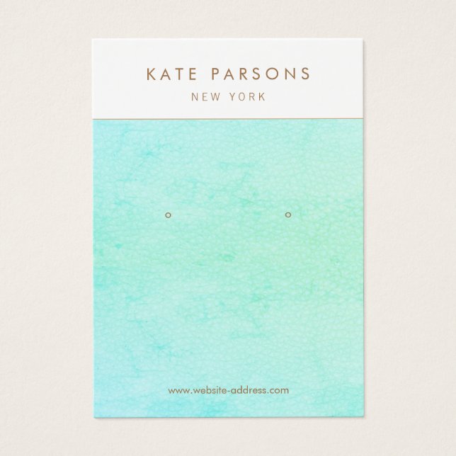 Cartes De Visite Écran d'oreille bleu turquoise Aqua (Devant)