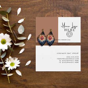 Cartes De Visite Écran d'oreille Brown logo blanc Sienna minimal
