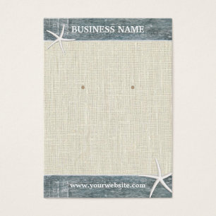Cartes De Visite Écran d'oreille Burlap rustique et Starfish en boi