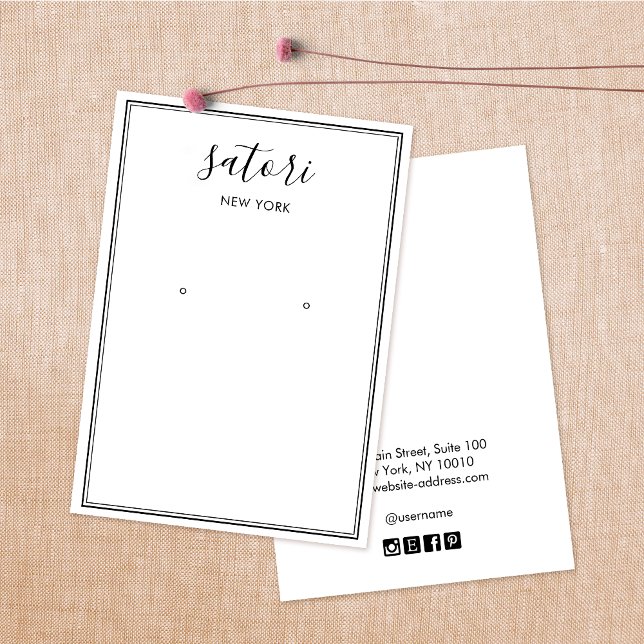 Cartes De Visite Écran d'oreille de la bordure de signature manuscr (Créateur téléchargé)