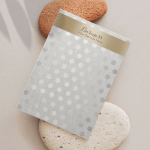 Cartes De Visite Écran d'oreille Dots Or et Argent Lin Classy