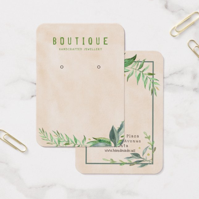 Cartes De Visite Écran d'oreille du feuillage vert (Bureau)