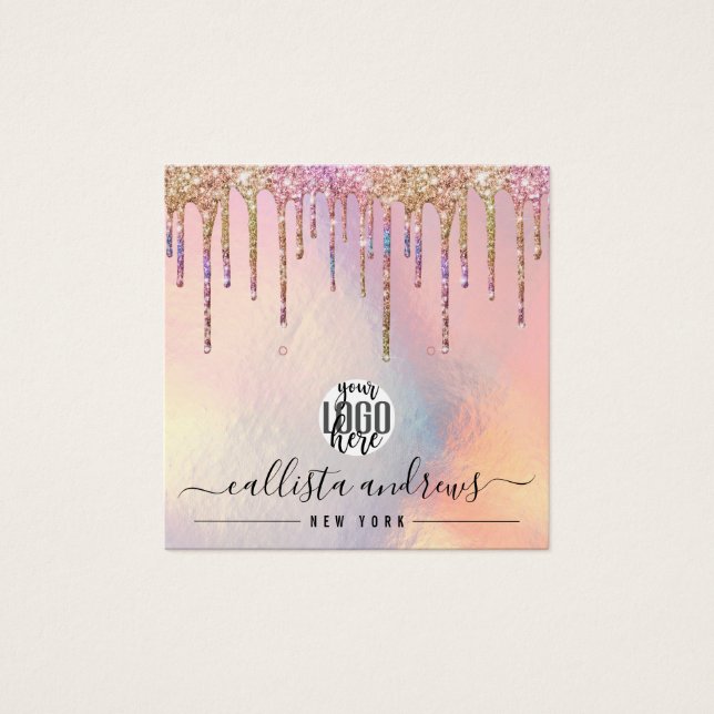 Cartes De Visite Écran d'oreille du logo des Parties scintillant ho (Devant)