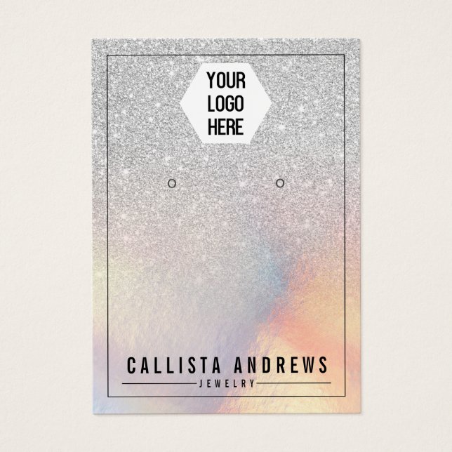 Cartes De Visite Écran d'oreille du logo Iridescente Parties scinti (Devant)