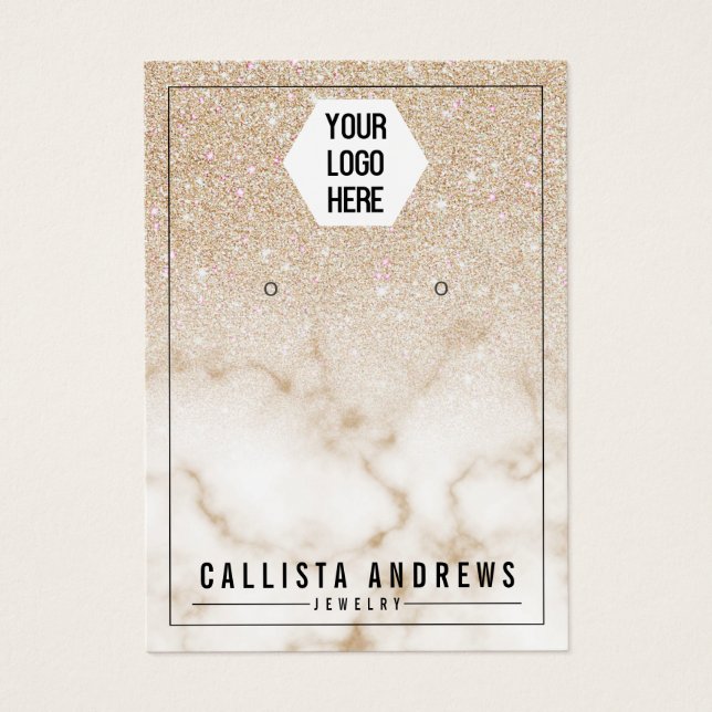 Cartes De Visite Écran d'oreille du logo Ombre en marbre Parties sc (Devant)