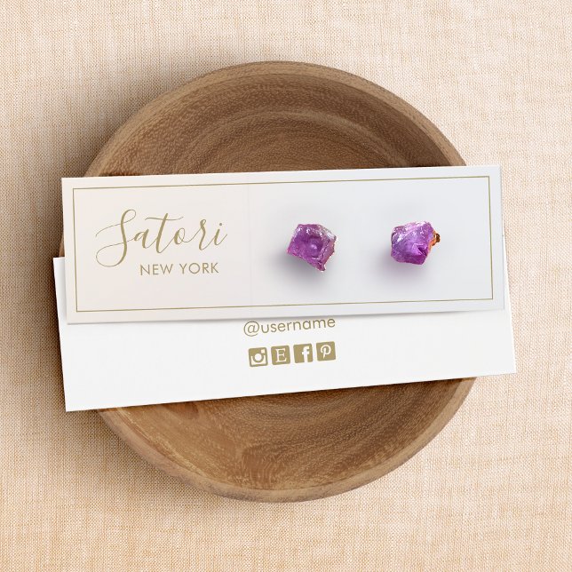 Cartes De Visite Écran d'oreille en argent chaud gris ombre Script  (Créateur téléchargé)