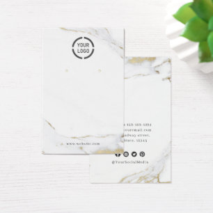 Cartes De Visite Écran d'oreille en marbre de luxe faux or personna