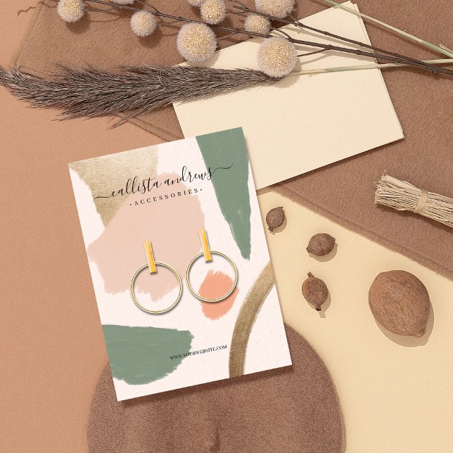 Cartes De Visite Écran d'oreille en or Abstrait moderne (Créateur téléchargé)