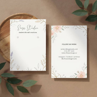 Cartes De Visite Écran d'oreille Floral moderne personnalisé Bijoux