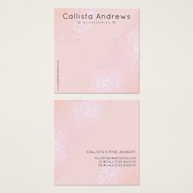 Cartes De Visite Écran d'oreille Geo Coeur de Parties scintillant r (Devant & derrière)