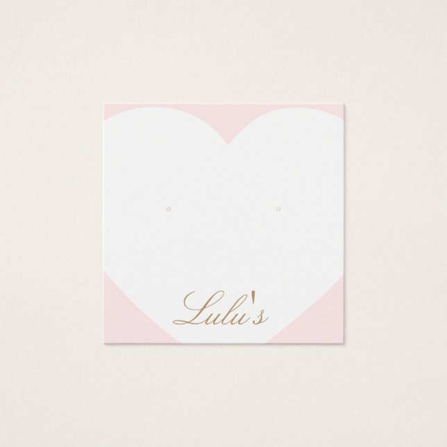 Cartes De Visite Écran d'oreille mignon rose Coeur (Devant)