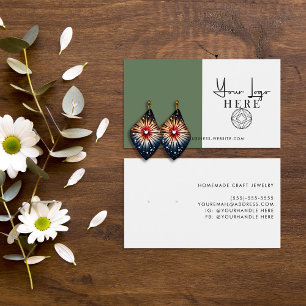 Cartes De Visite Écran d'oreille minimal vert Terre