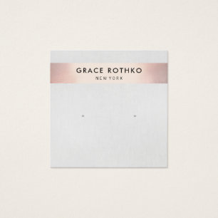 Cartes De Visite Écran d'oreille moderne Rose Gold Stripe