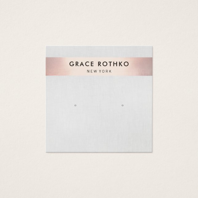 Cartes De Visite Écran d'oreille moderne Rose Gold Stripe (Devant)