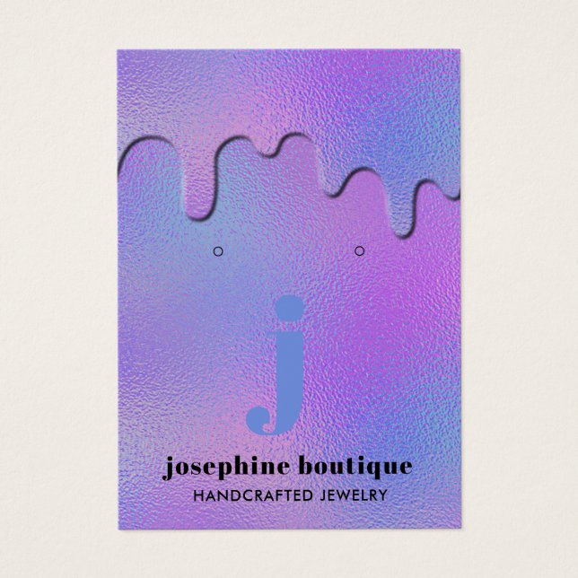 Cartes De Visite Écran d'oreille Monogramme des gouttes d'huile Iri (Devant)