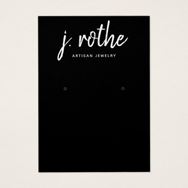 Cartes De Visite Écran d'oreille noir de la police de calligraphie  (Devant)