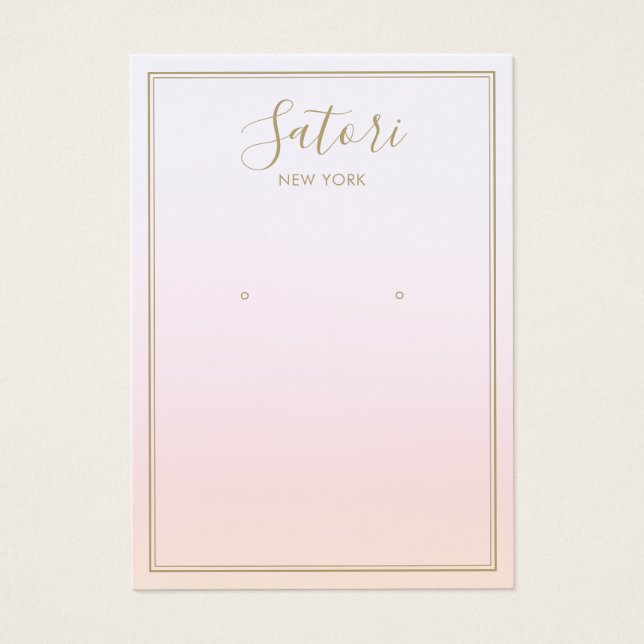 Cartes De Visite Écran d'oreille Pastel Pink Rainbow Ombre Script (Devant)