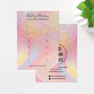 Cartes De Visite Écran d'oreille pluviale à parties scintillant chi