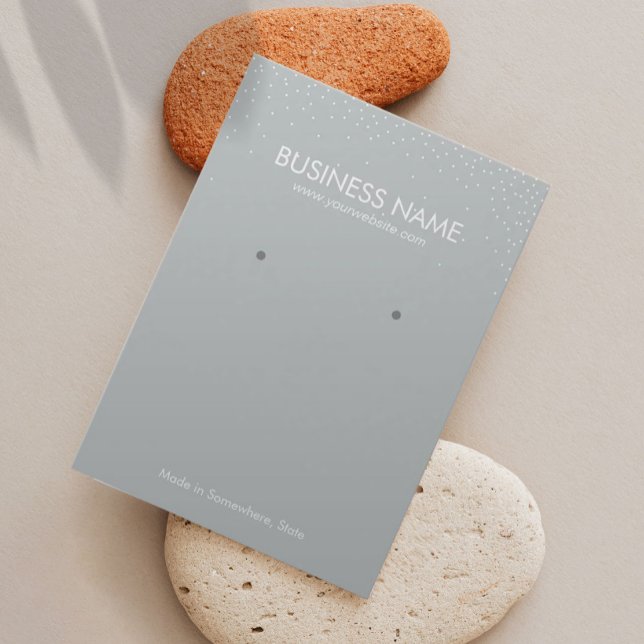 Cartes De Visite Écran d'oreille pour bijoux Confetti en argent ord (Créateur téléchargé)