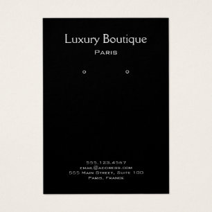 Cartes De Visite Écran d'oreille pour bijoux noirs minimes