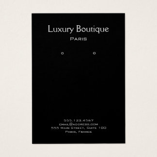 Cartes De Visite Écran d'oreille pour bijoux noirs minimes
