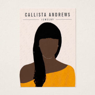 Cartes De Visite Écran d'oreille pour fille à cheveux longs noir